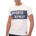 White-Navy - Side - Emporio Armani Mens Crew Neck T-Shirt