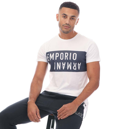 White-Navy - Lifestyle - Emporio Armani Mens Crew Neck T-Shirt