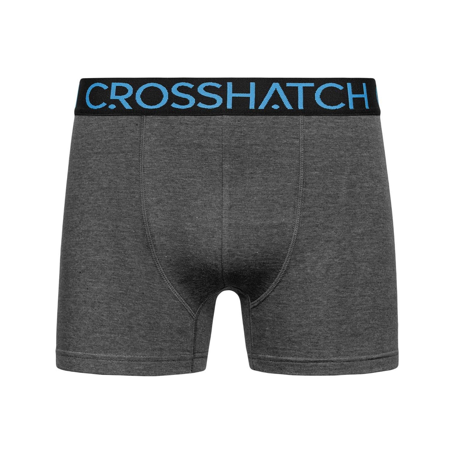 Grey - Side - Crosshatch Mens Chasma Boxer Shorts (Pack of 3)