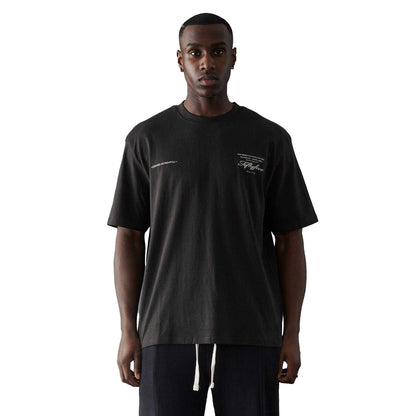 Black - Front - Fiftyfive Mens Bourges Crew Neck T-Shirt
