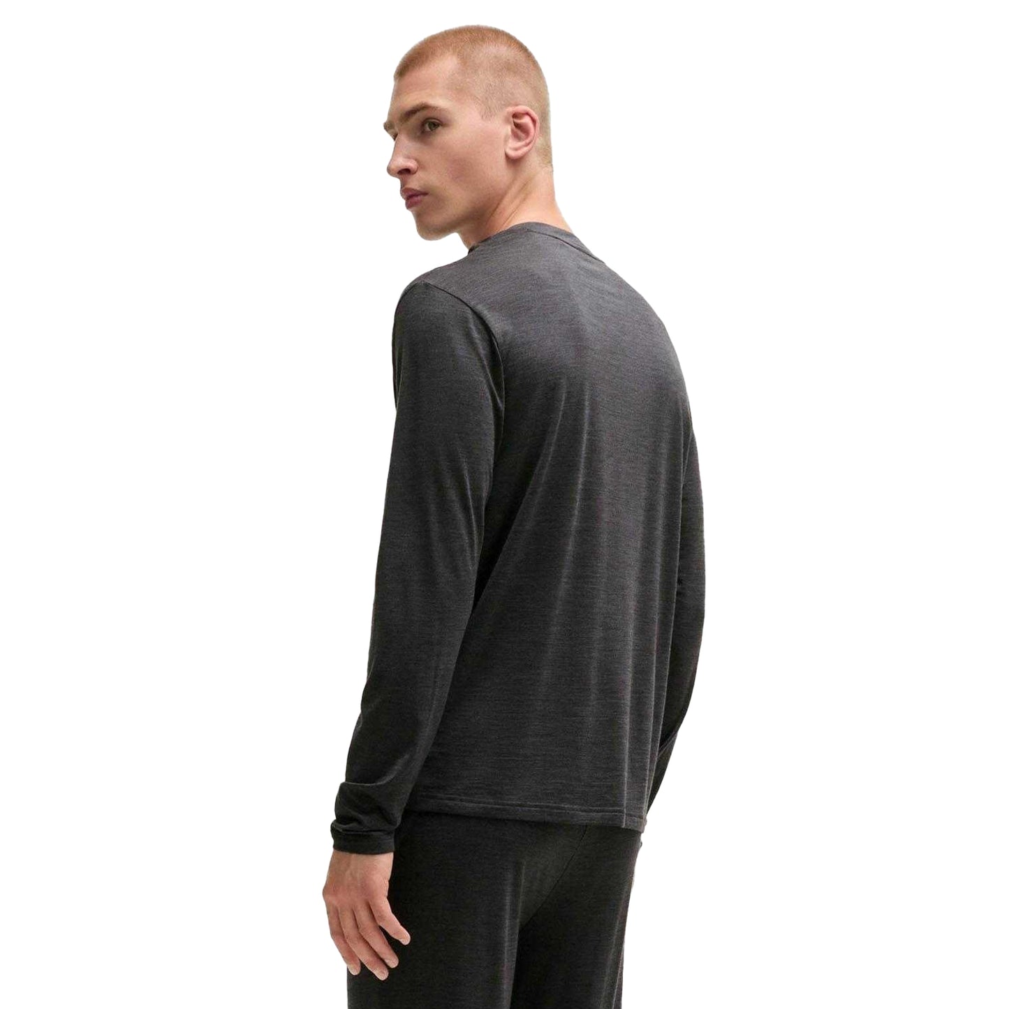 Grey - Back - Boss Mens Double B Monogram Pyjama Set