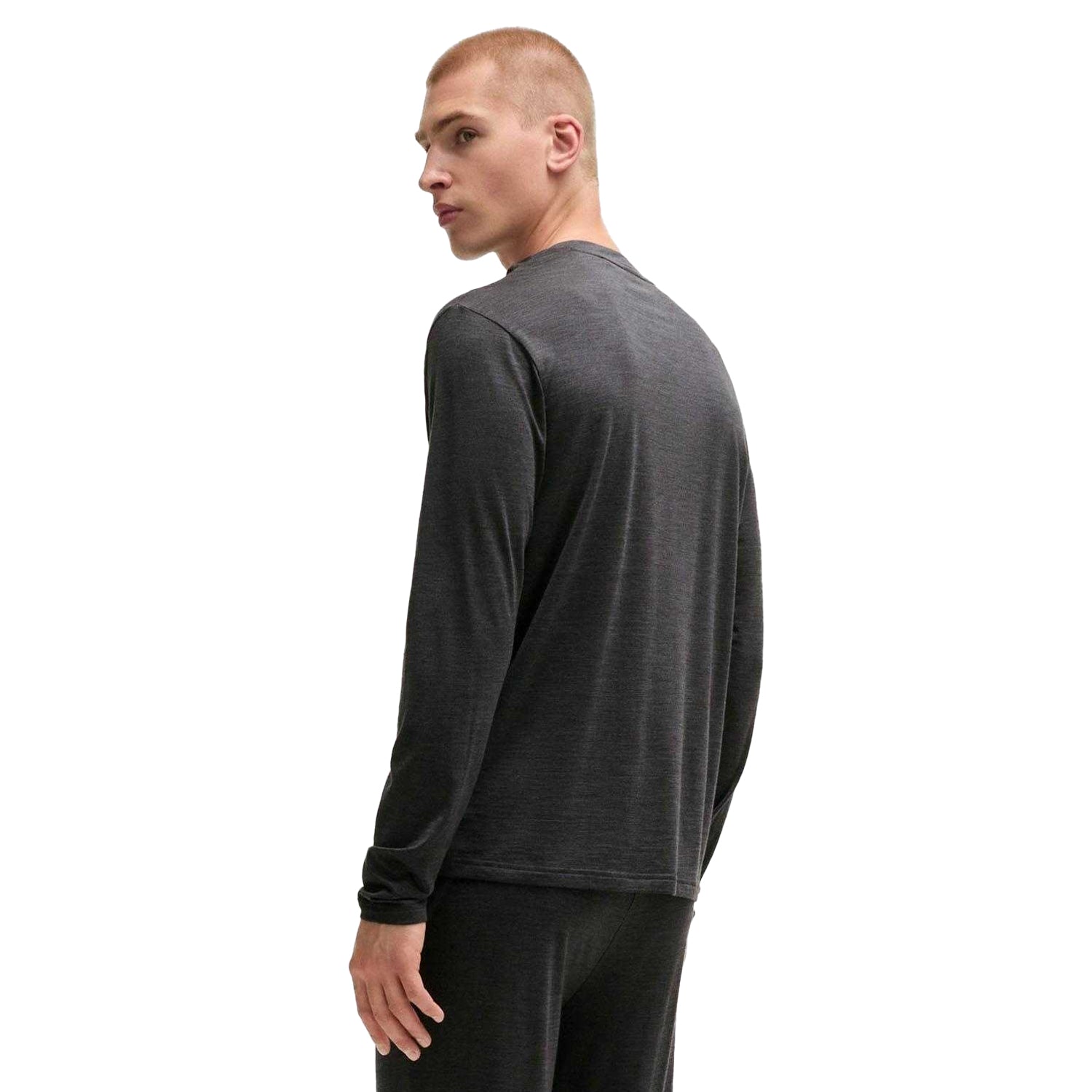 Grey - Back - Boss Mens Double B Monogram Pyjama Set