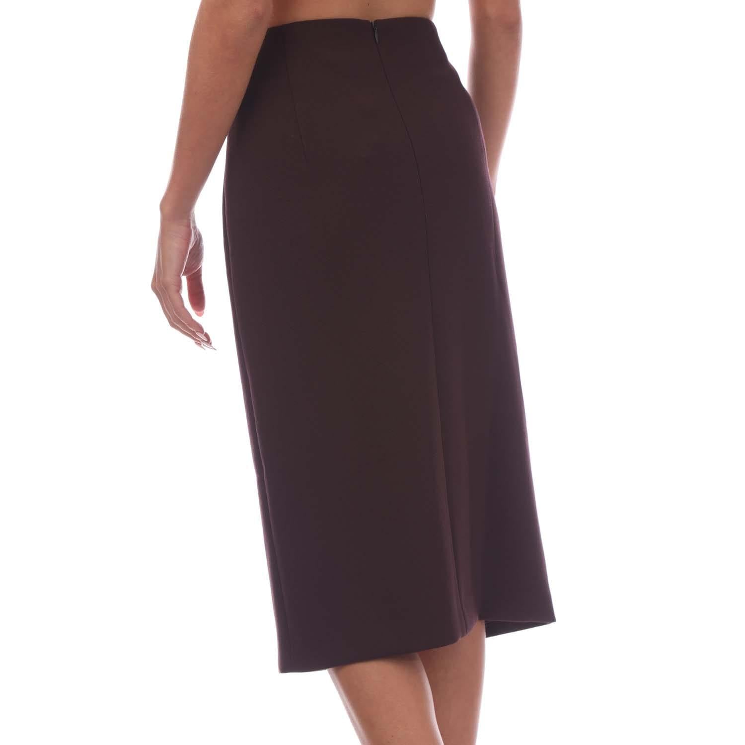 Red - Side - Boss Womens-Ladies Vepeplum Pencil Skirt