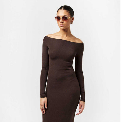 Chocolate - Side - WRSTBHVR Womens Maxi Dress