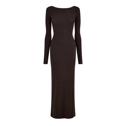 Chocolate - Front - WRSTBHVR Womens Maxi Dress
