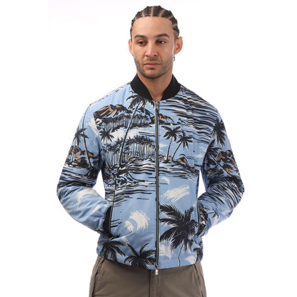 Blue - Side - Boss Mens Clovis Bomber Jacket
