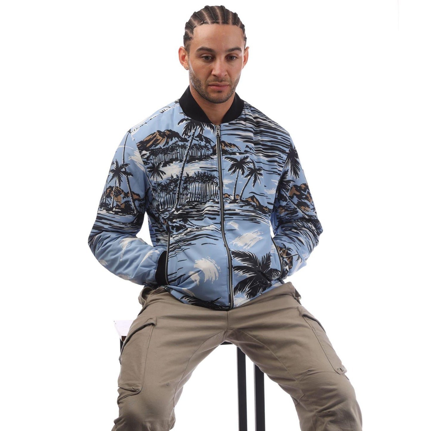 Blue - Pack Shot - Boss Mens Clovis Bomber Jacket