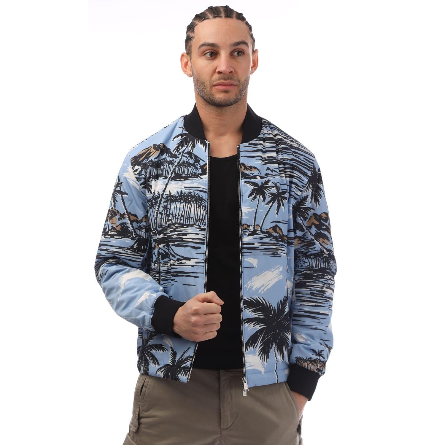 Blue - Front - Boss Mens Clovis Bomber Jacket