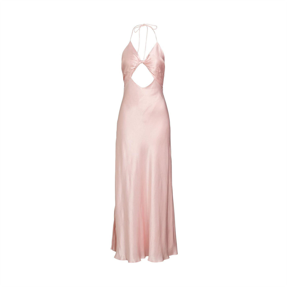 Pink - Front - Bardot Womens Isola Halter Neck Viscose Maxi Dress