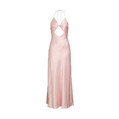 Pink - Front - Bardot Womens Isola Halter Neck Viscose Maxi Dress