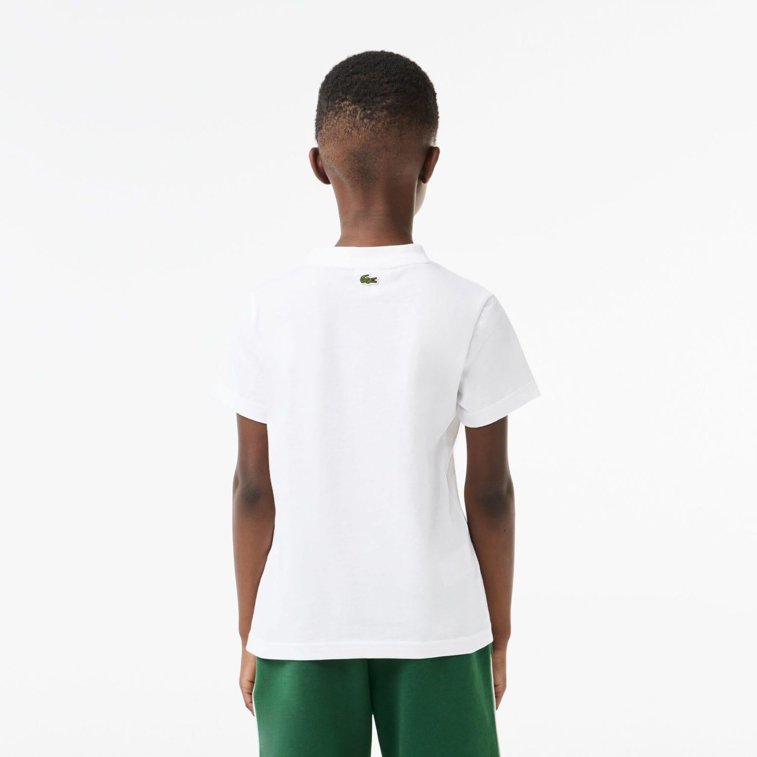 White - Back - Lacoste Childrens-Kids Logo T-Shirt
