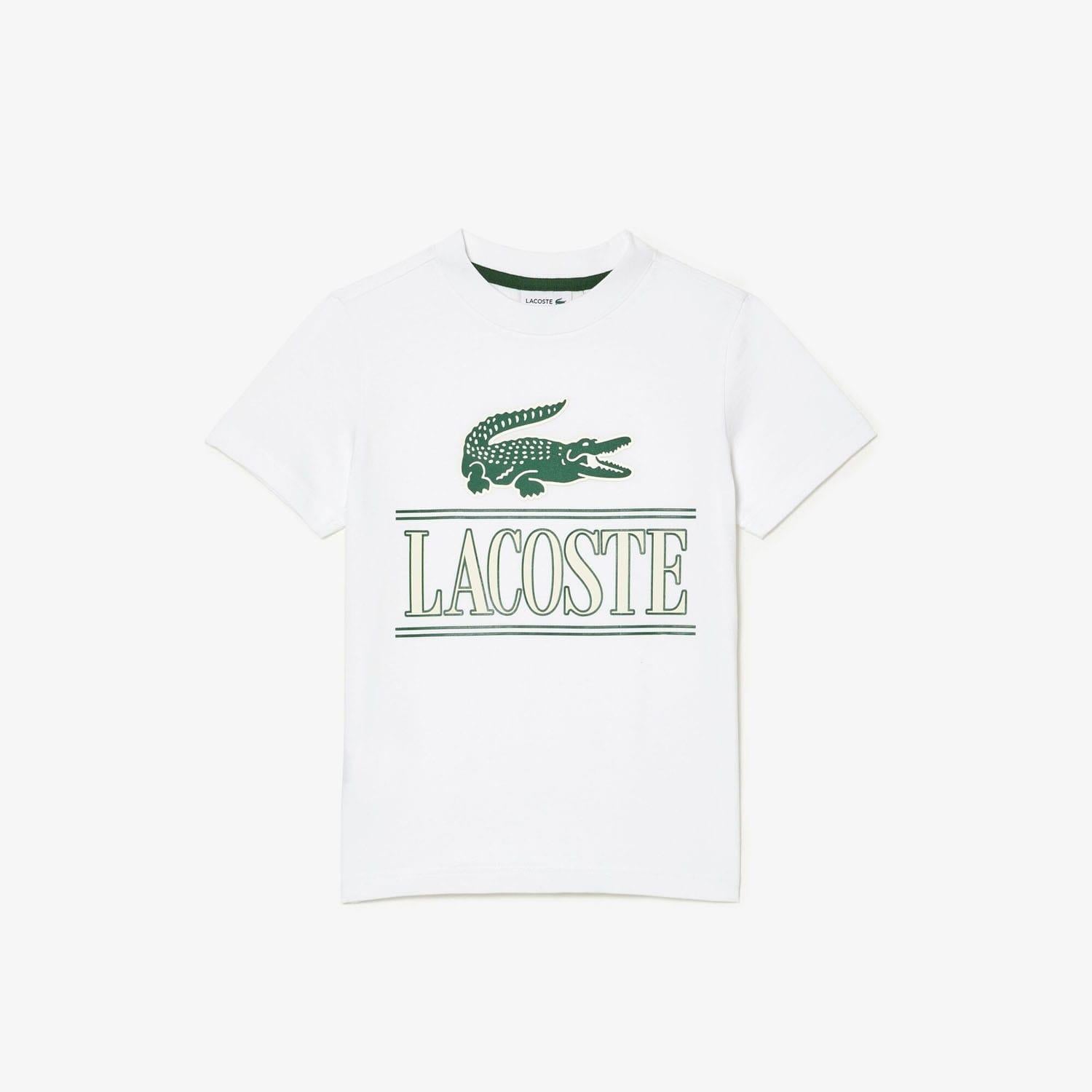 White - Pack Shot - Lacoste Childrens-Kids Logo T-Shirt