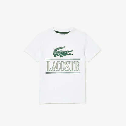 White - Pack Shot - Lacoste Childrens-Kids Logo T-Shirt
