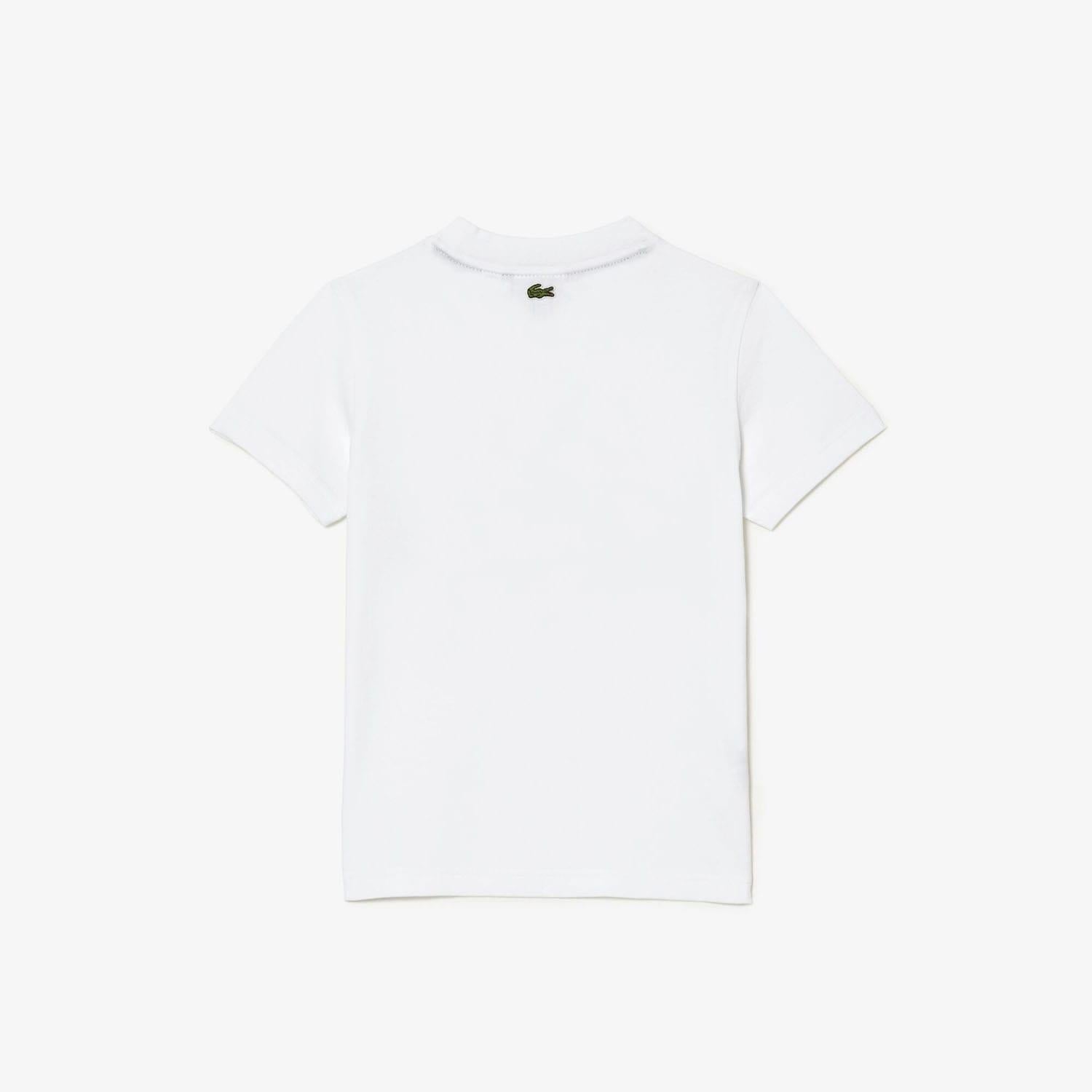 White - Close up - Lacoste Childrens-Kids Logo T-Shirt