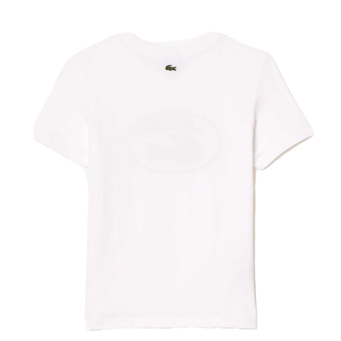 White - Back - Lacoste Childrens-Kids Contrast Logo Cotton Jersey T-Shirt