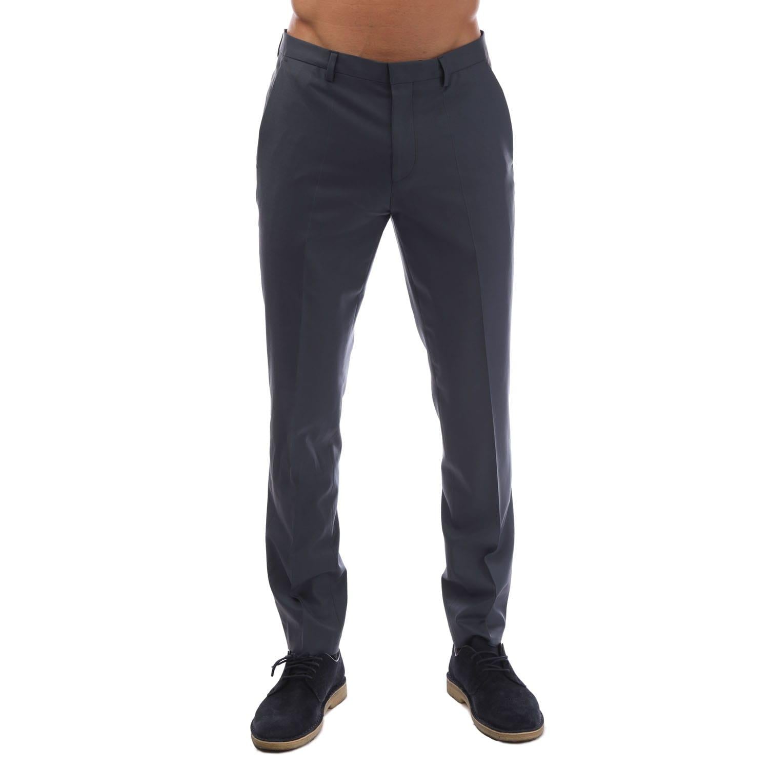 Blue - Front - Hugo Mens Hesten194 Trousers