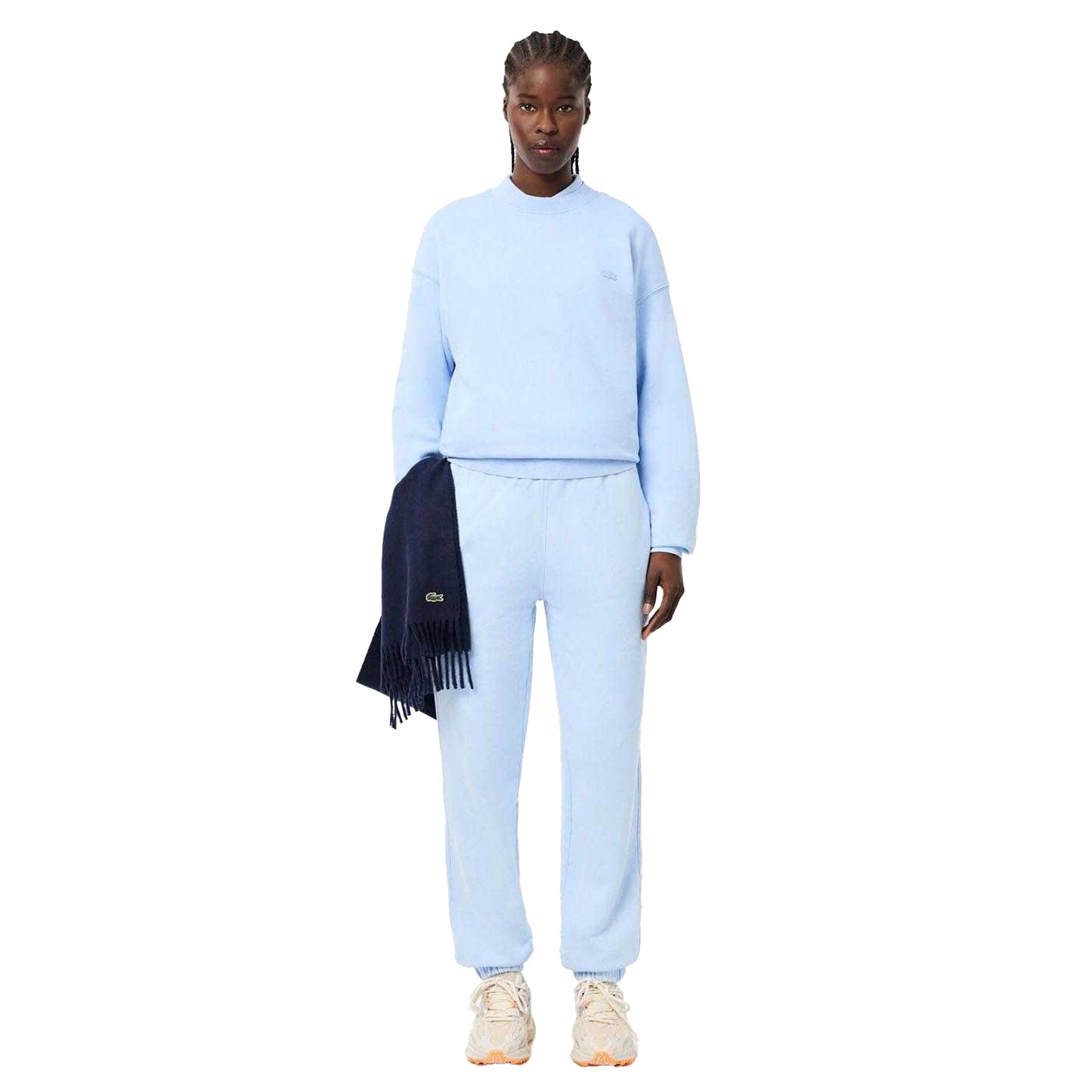 Light Blue - Side - Lacoste Unisex Adult Fleece Washed Loose Sweatshirt