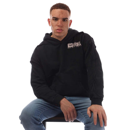 Black - Close up - Diesel Mens S-Boxt Hoodie