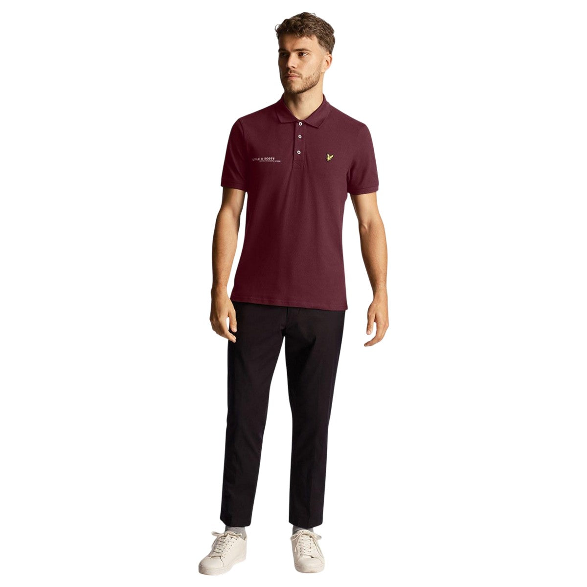 Burgundy - Pack Shot - Lyle & Scott Mens Coordinates Polo Shirt