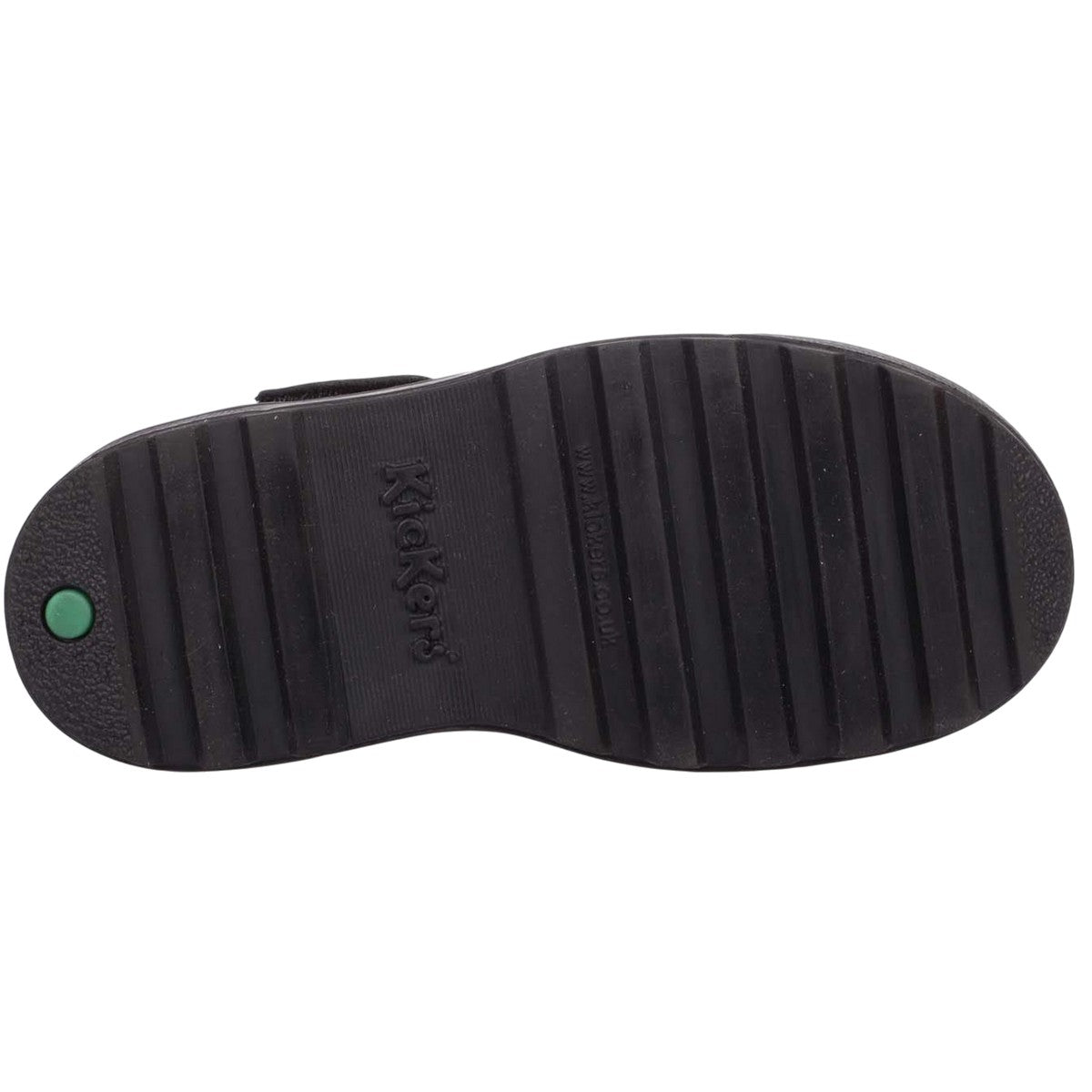 Black - Side - Kickers Childrens-Kids Plunk Coated Leather T-Bar School Shoes