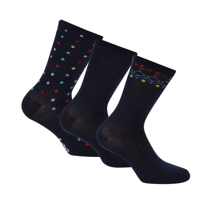 Blue-Multicoloured - Front - Lee Womens-Ladies Socks (Pack of 3)