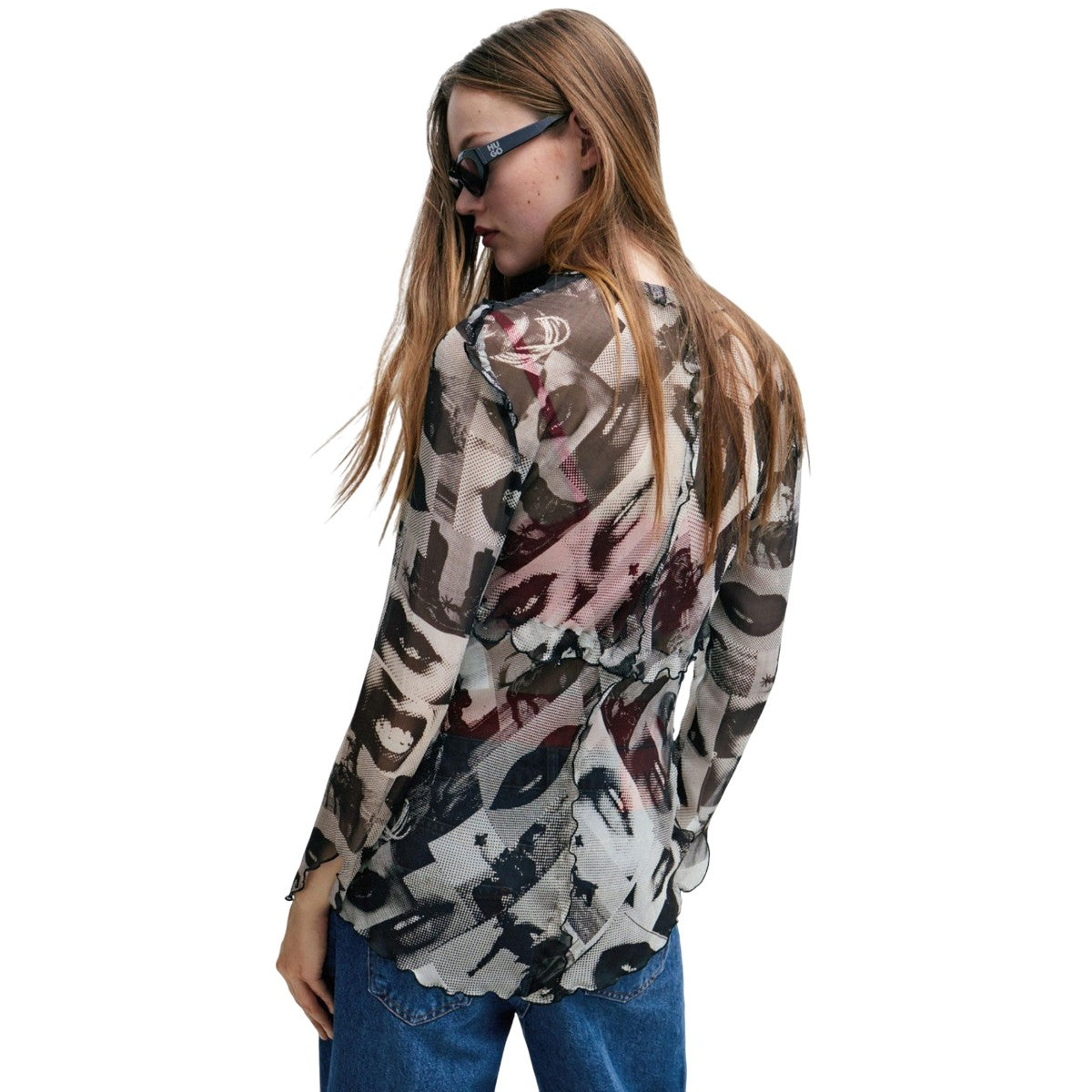 Multicoloured - Back - Hugo Womens-Ladies Etheria Regular Blouse