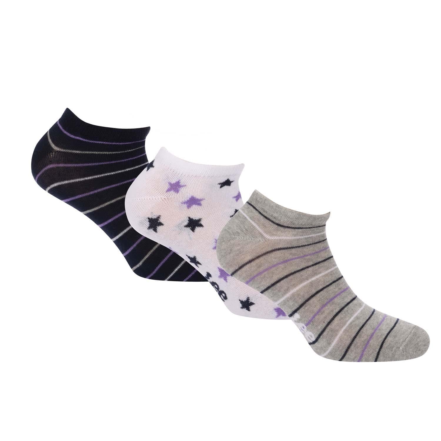 Grey-Black-White - Front - Lee Unisex Adult Assorted Designs Liner Socks (Pack of 3)