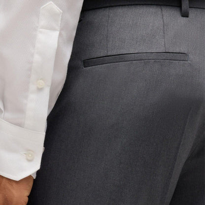 Grey - Side - Boss Mens H-Lenon Regular Trousers