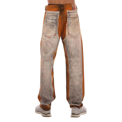 Black-Grey-Orange - Back - Diesel Mens 2010 D-Macs-S Straight Jeans
