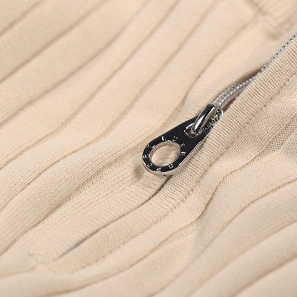 Beige - Side - Luke 1977 Mens Tickler Ribbed Funnel Neck Sweatshirt