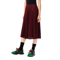 Burgundy - Lifestyle - Lacoste Womens-Ladies Fluid Pleated Elasticated Waist Skirt