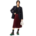Burgundy - Pack Shot - Lacoste Womens-Ladies Fluid Pleated Elasticated Waist Skirt