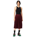 Burgundy - Close up - Lacoste Womens-Ladies Fluid Pleated Elasticated Waist Skirt