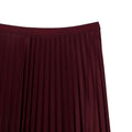 Burgundy - Side - Lacoste Womens-Ladies Fluid Pleated Elasticated Waist Skirt
