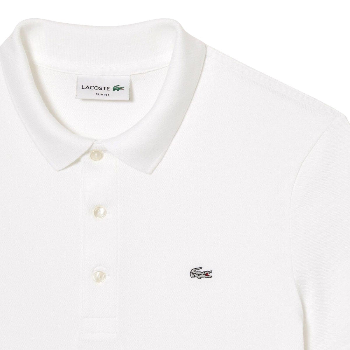 White - Lifestyle - Lacoste Mens Pique Stretch Slim Polo Shirt