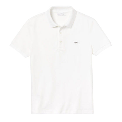 White - Front - Lacoste Mens Pique Stretch Slim Polo Shirt