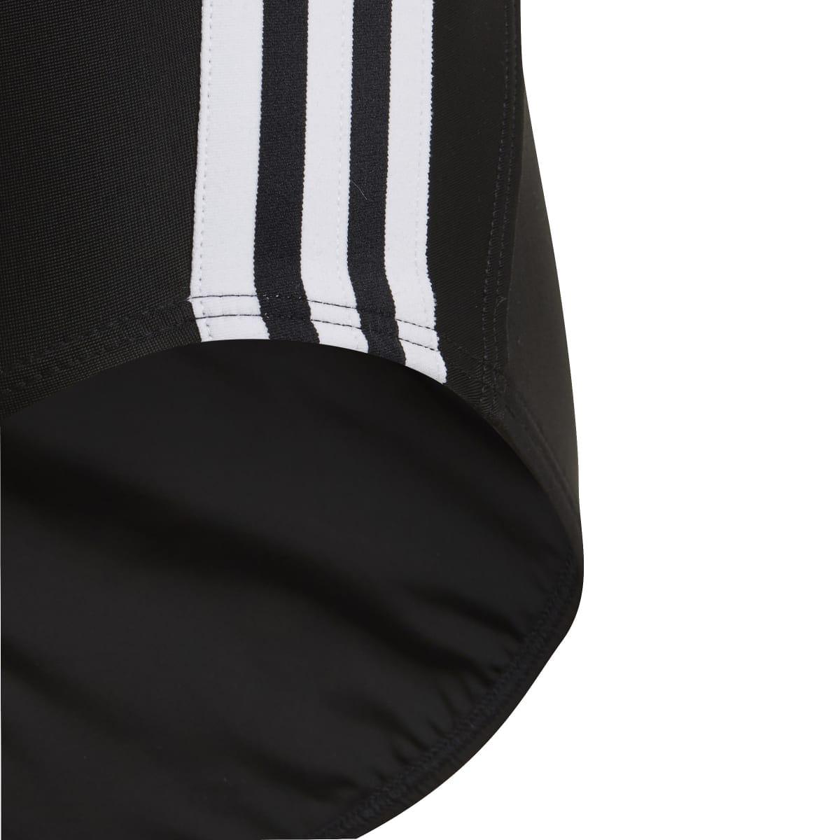 Black-White - Lifestyle - Adidas Girls Athly V Stripes One Piece Swimsuit