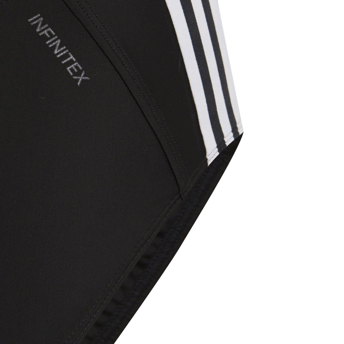 Black-White - Pack Shot - Adidas Girls Athly V Stripes One Piece Swimsuit
