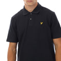 Navy - Side - Lyle & Scott Mens Micro Argyle Polo Shirt