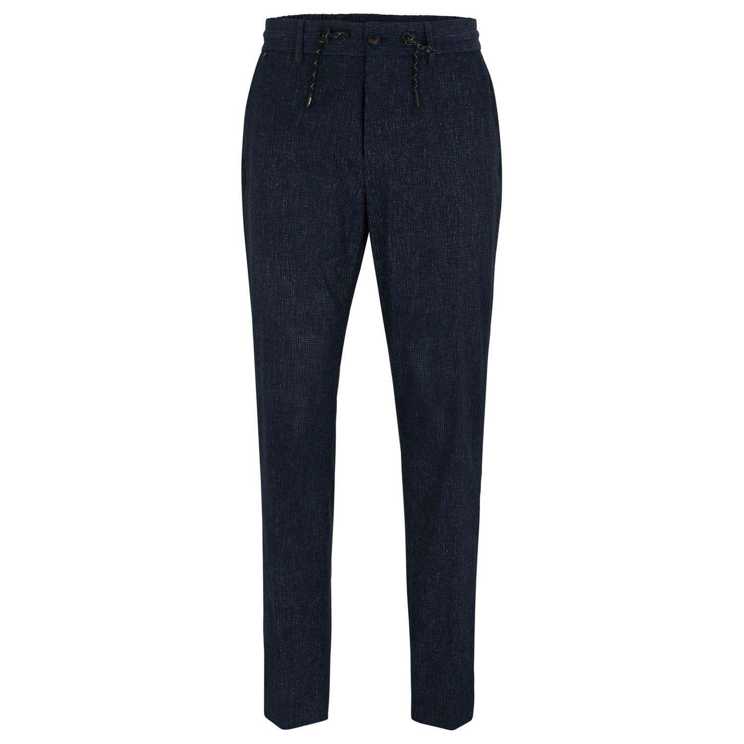 Blue - Front - Boss Mens Water Repellent Slim Trousers