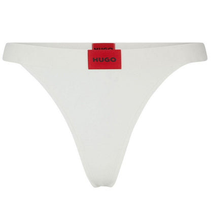 Natural-Red - Front - Hugo Womens-Ladies Logo Thong