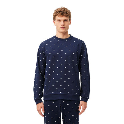 Navy-White - Lifestyle - Lacoste Mens Logo Lounge Sweatshirt