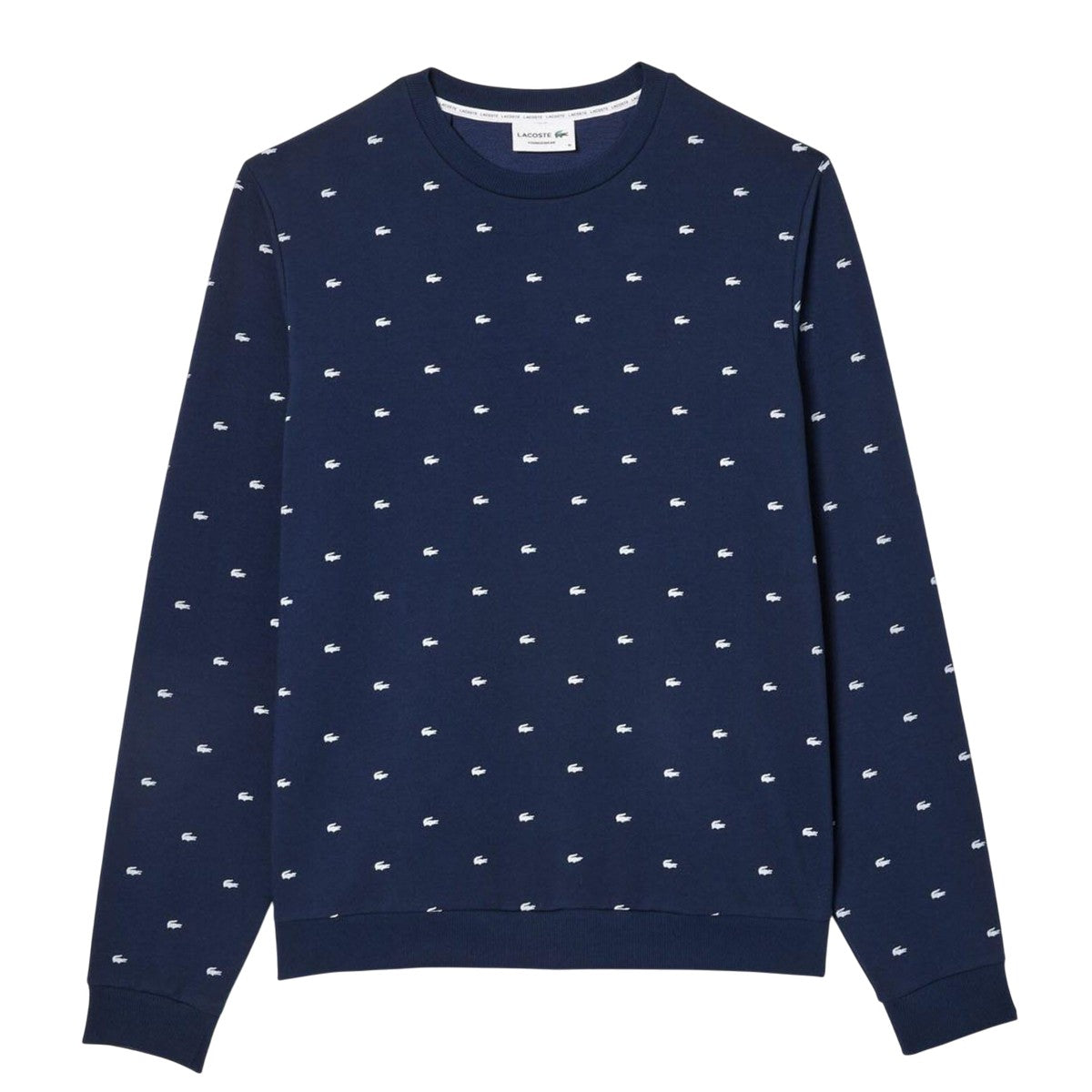 Navy-White - Front - Lacoste Mens Logo Lounge Sweatshirt