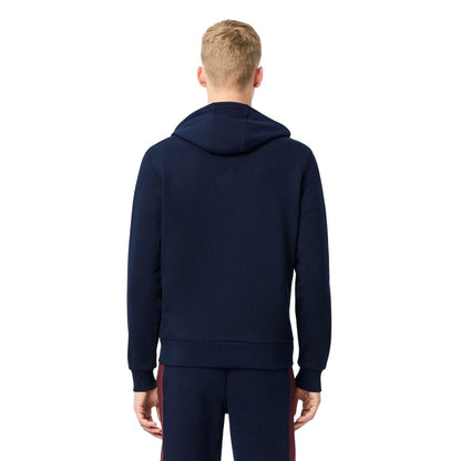 Navy-Red - Back - Lacoste Mens Colour Block Full Zip Hoodie