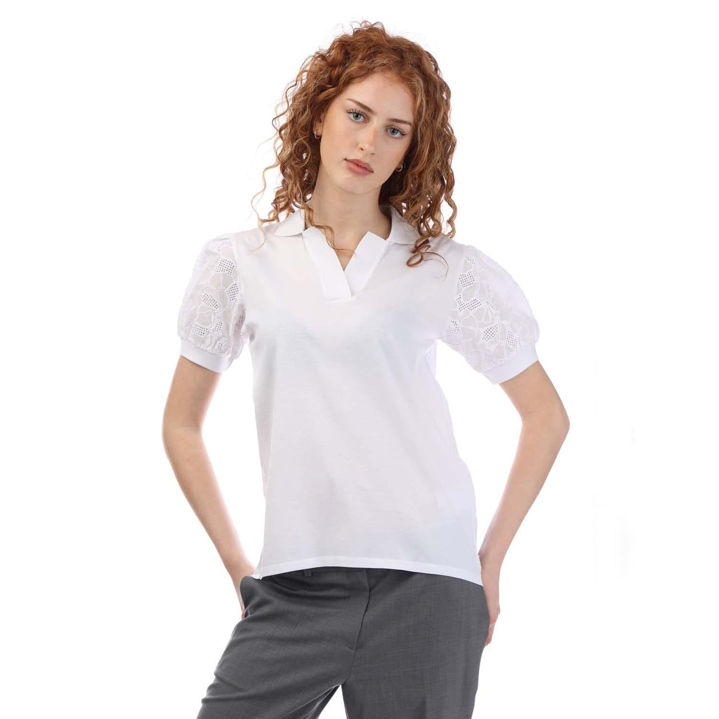 White - Lifestyle - Boss Womens-Ladies Edias Top