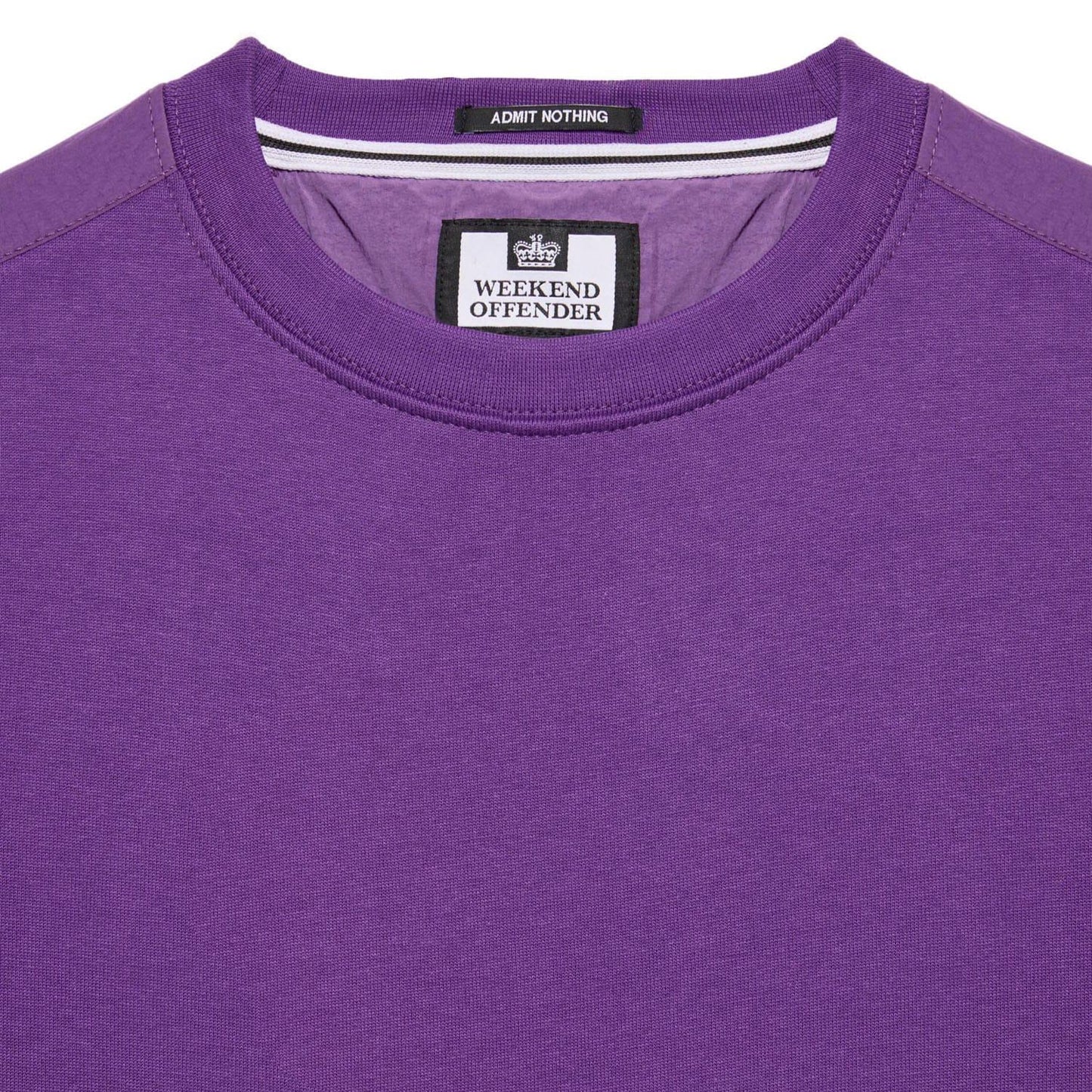 Purple - Side - Weekend Offender Mens F Bomb Crew Neck Sweatshirt