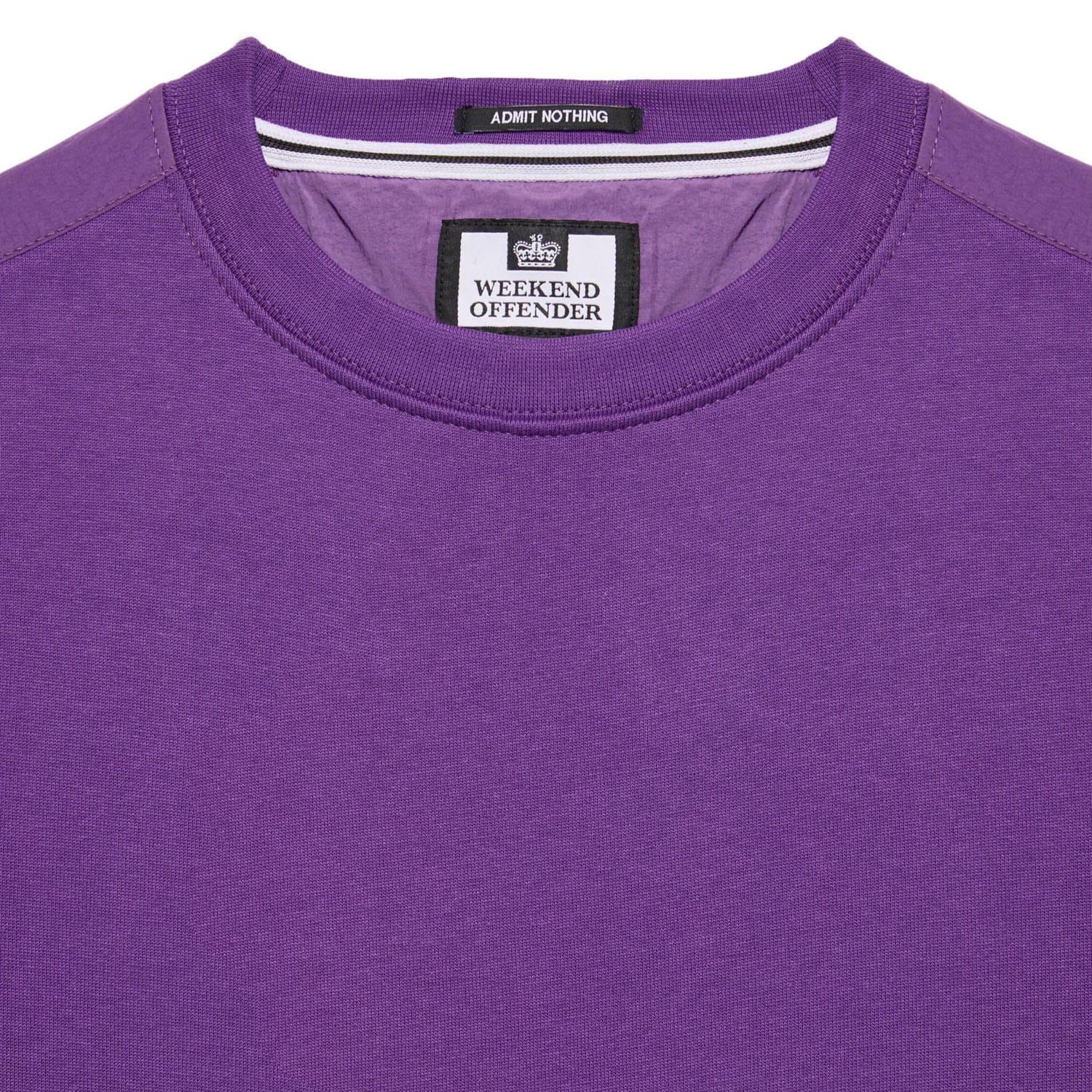 Purple - Side - Weekend Offender Mens F Bomb Crew Neck Sweatshirt