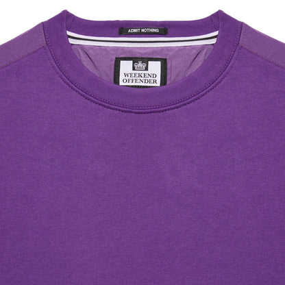 Purple - Side - Weekend Offender Mens F Bomb Crew Neck Sweatshirt