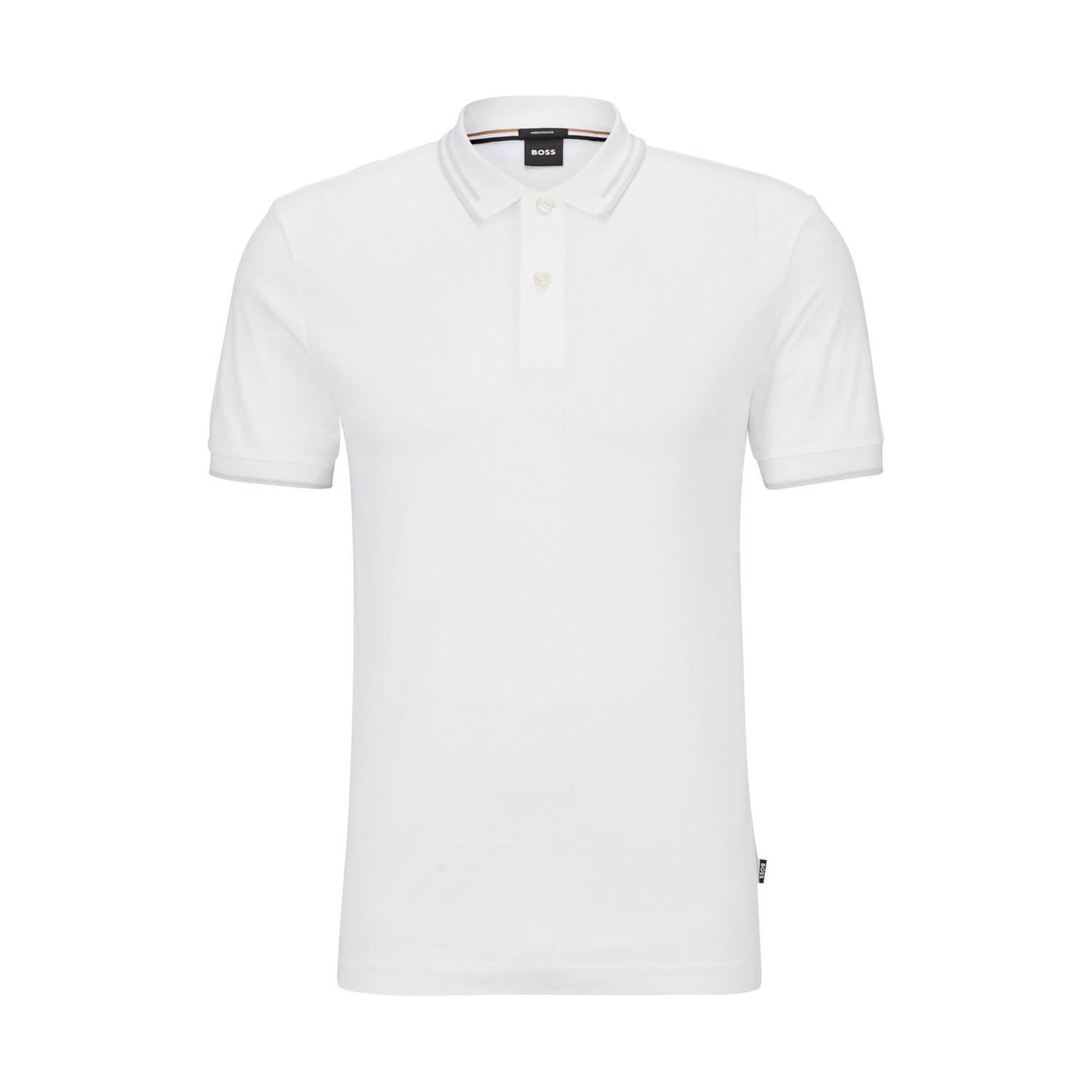 White - Front - Boss Mens Phillipson 115 Polo Shirt