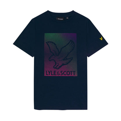 Navy - Front - Lyle & Scott Childrens-Kids Birds Of Lyle Dotted T-Shirt